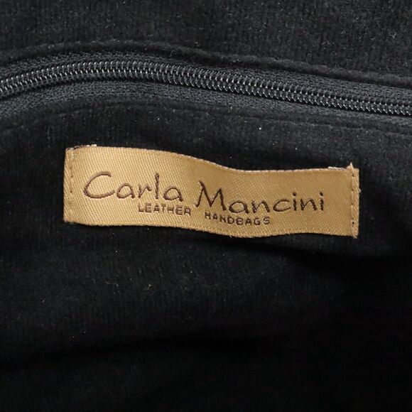 Carla Mancini Handbag Womens Brown Black Leather Alligator Texture Shoulder Bag - Picture 3 of 14